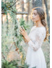 Ivory Lace Tulle Keyhole Back Wedding Dress